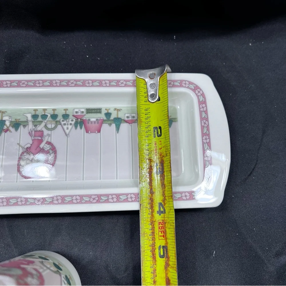 1987 Minton England Royal Doulton - GOLDEN‎ DAYS - Rectangle Tray & Vase Vintage
